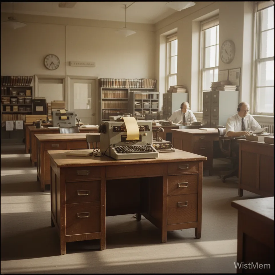 Illustration for The Telex Machine in the Newsroom