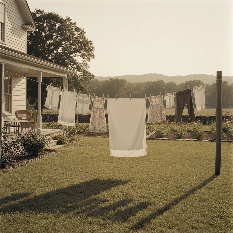 Illustration for The Clothesline in the Backyard