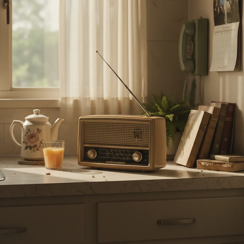 Illustration for The Transistor Radio on the Kitchen Counter