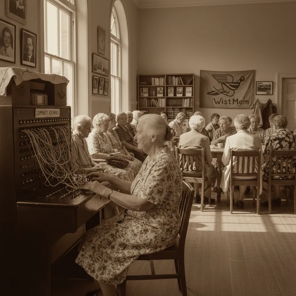 Illustration for The Telephone Operator at the Switchboard
