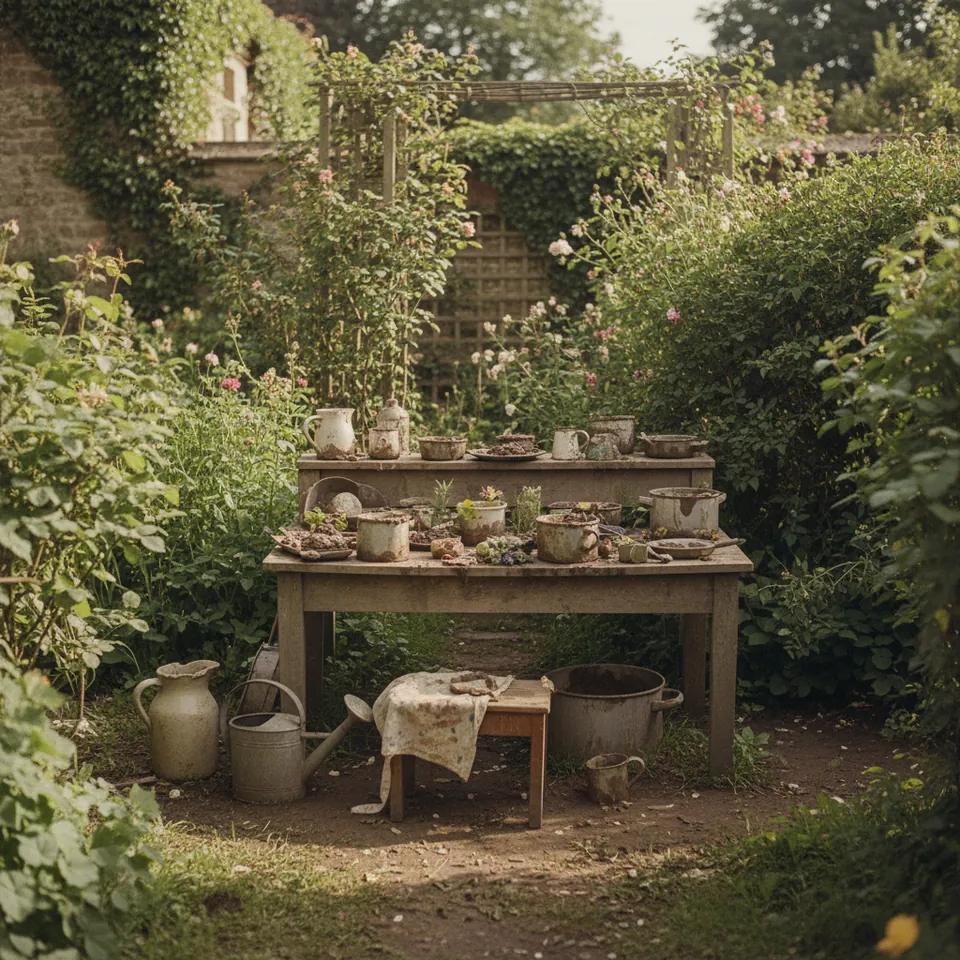 Illustration for The Mud Pie Kitchen in the Garden