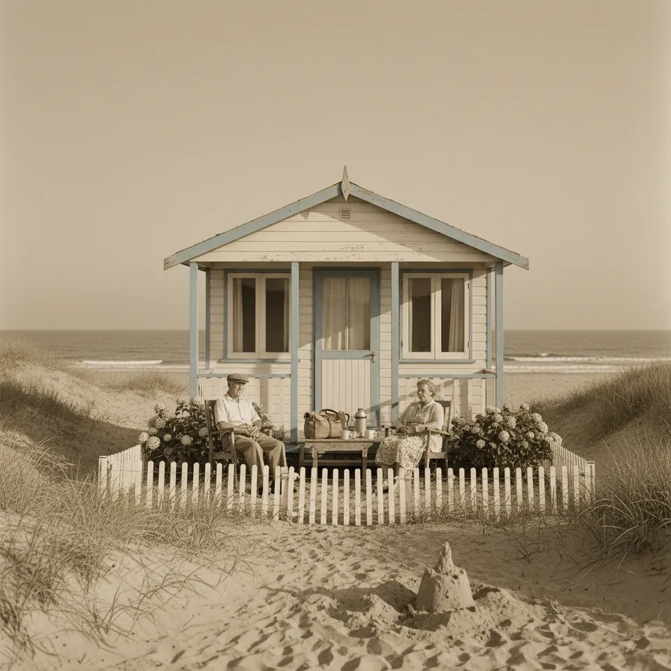 Illustration for The Seaside Holiday in a Rented Chalet