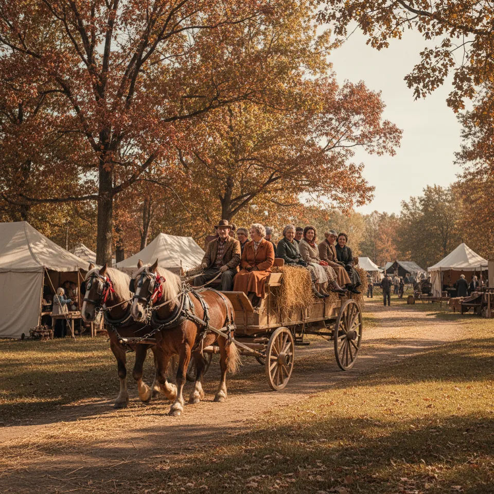 Illustration for The Autumn Festival Hayride After Dark