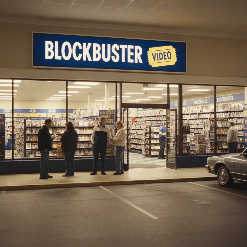 Illustration for Choosing a Movie at Blockbuster on Friday Night