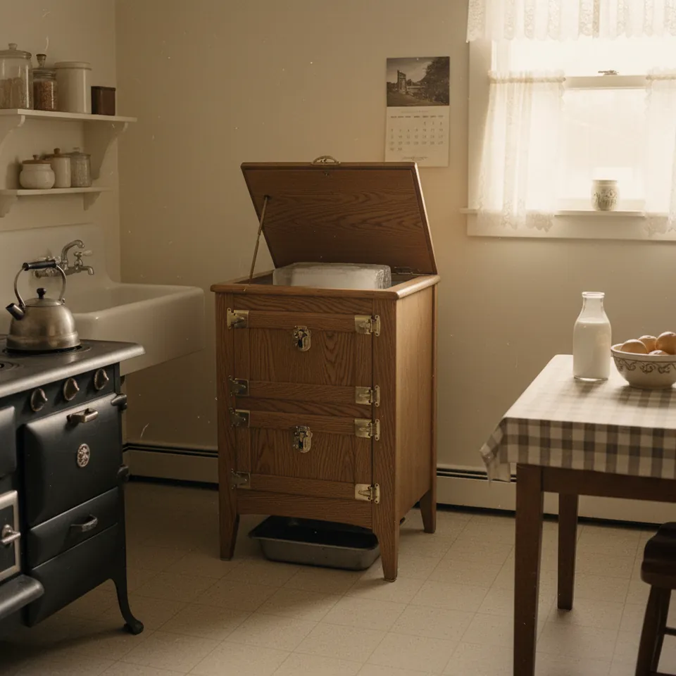 Illustration for The Ice Box Before Refrigerators