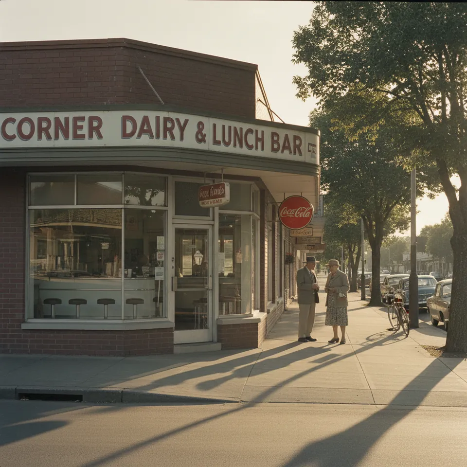 Illustration for The Australian Milk Bar on the Corner