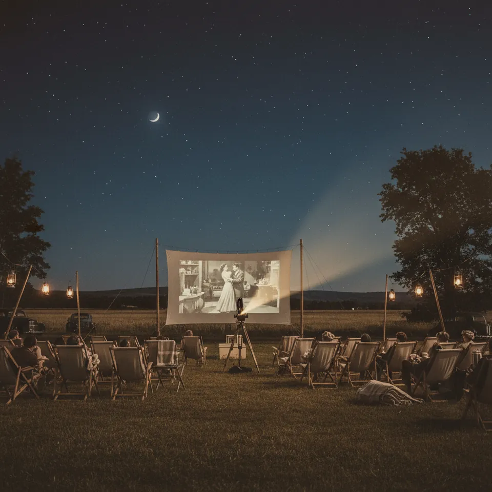 Illustration for An Outdoor Film Screening Under the Stars
