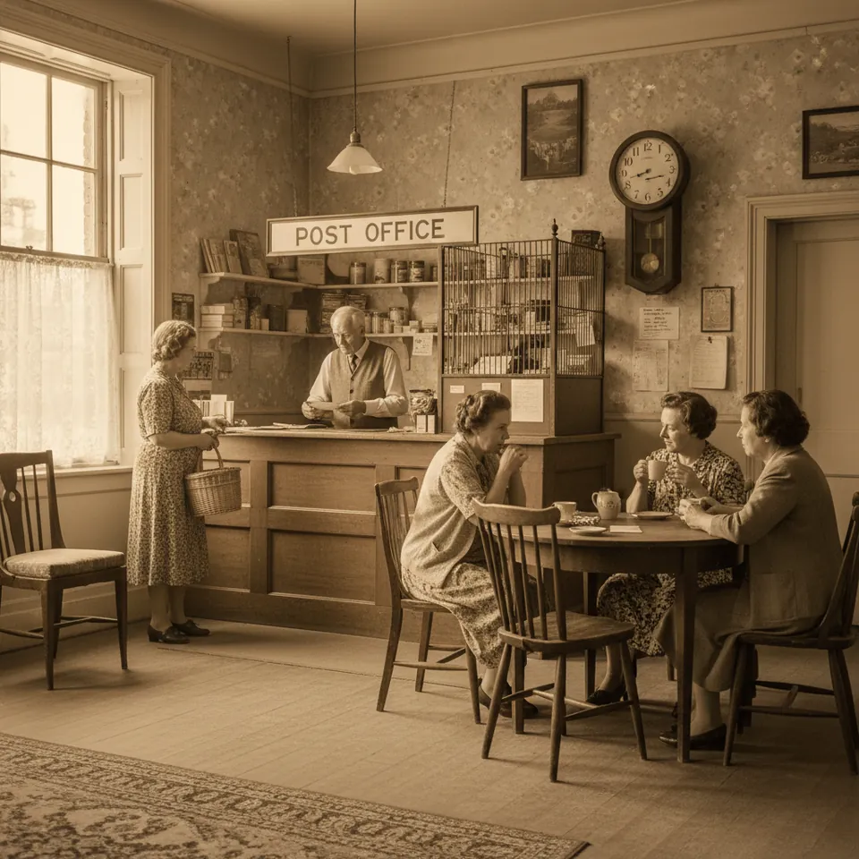 Illustration for The Village Post Office and Gossip Counter