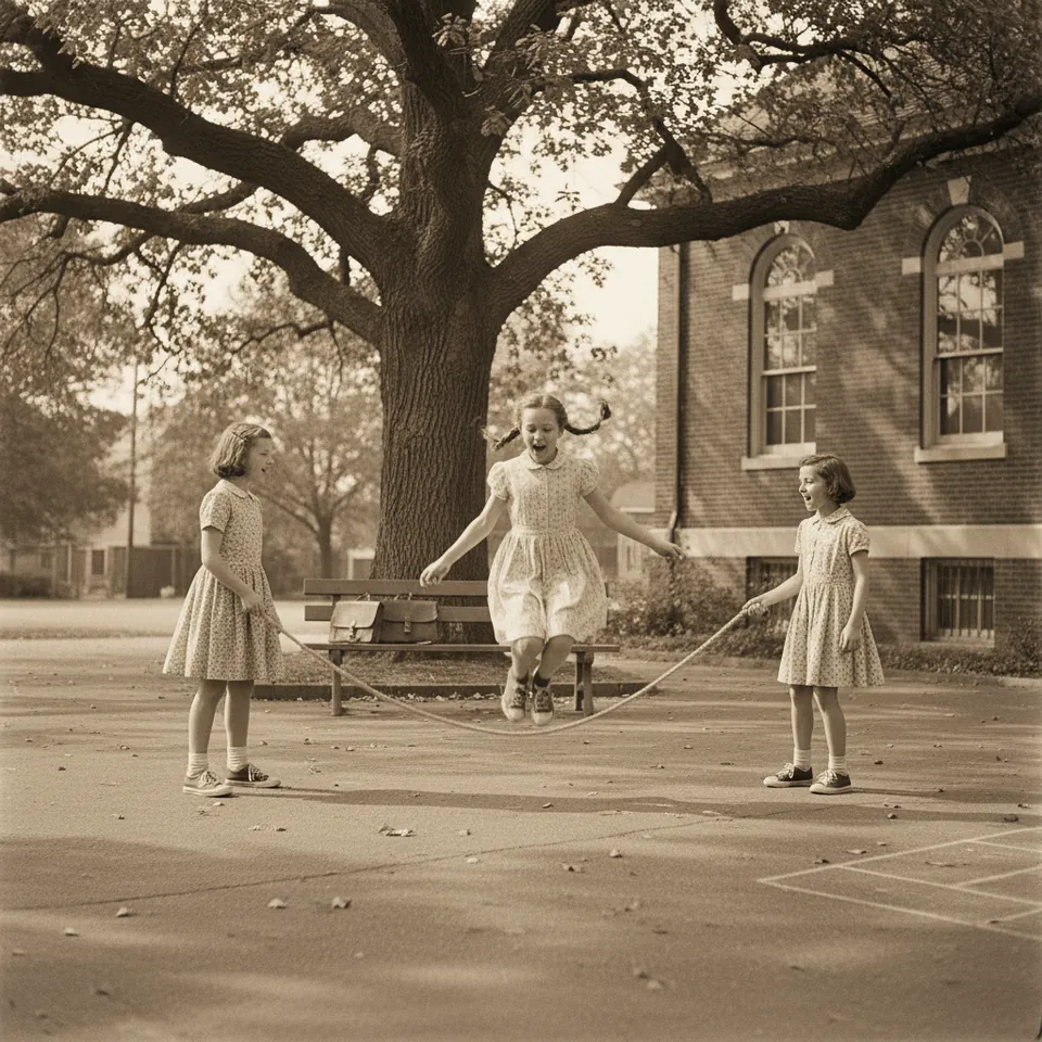 Illustration for The Skipping Rope Rhymes at Lunchtime